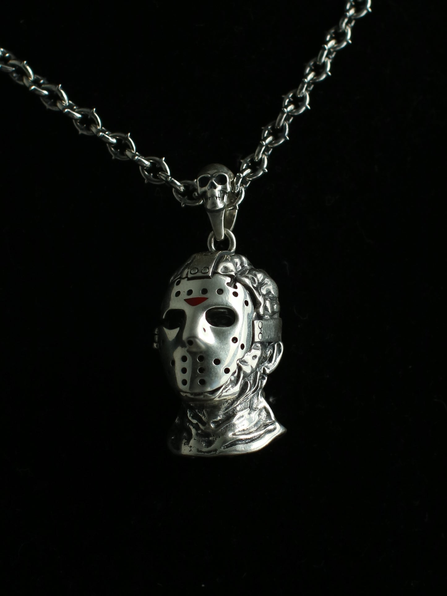 'JASON GOES TO HELL' silver pendant necklace