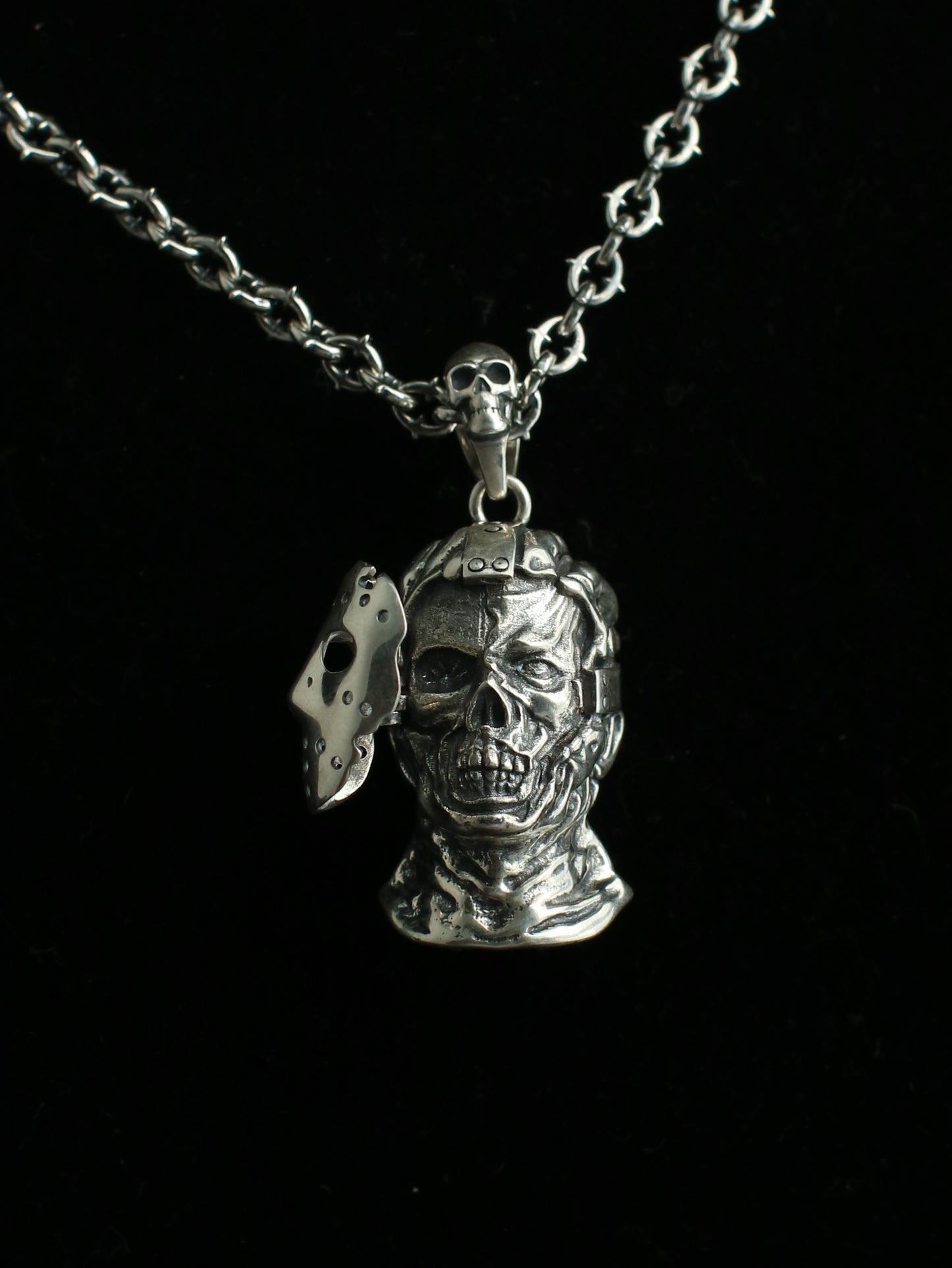 'JASON GOES TO HELL' silver pendant necklace