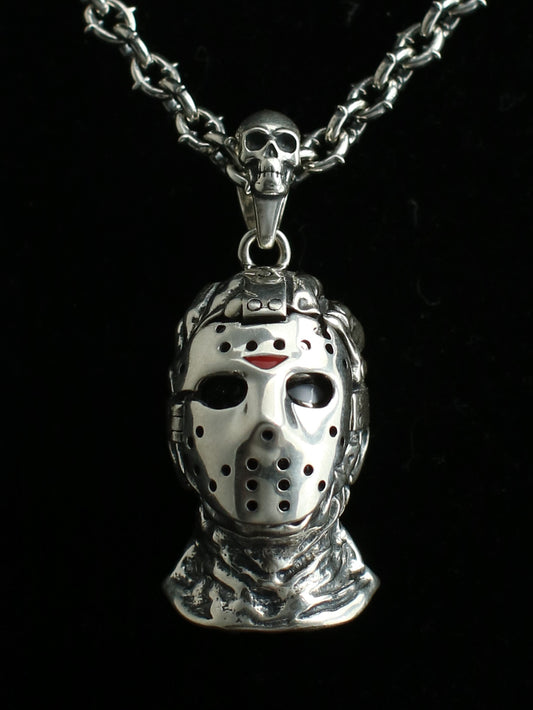 'JASON GOES TO HELL' silver pendant necklace
