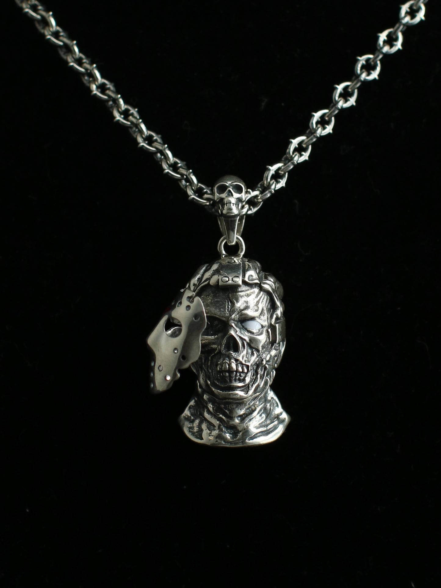 'JASON GOES TO HELL' silver pendant necklace