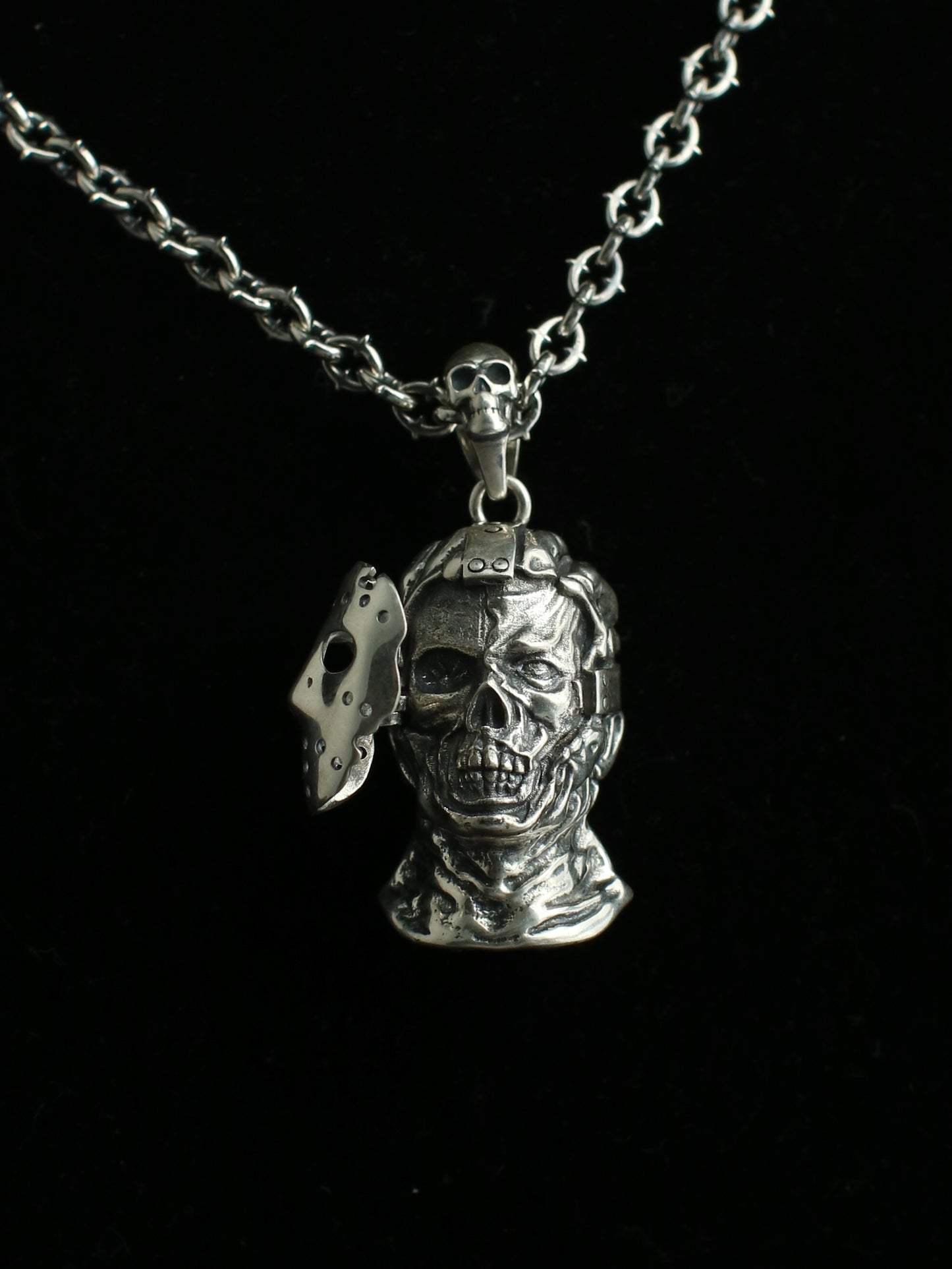 'JASON GOES TO HELL' 925 sterling silver pendant necklace