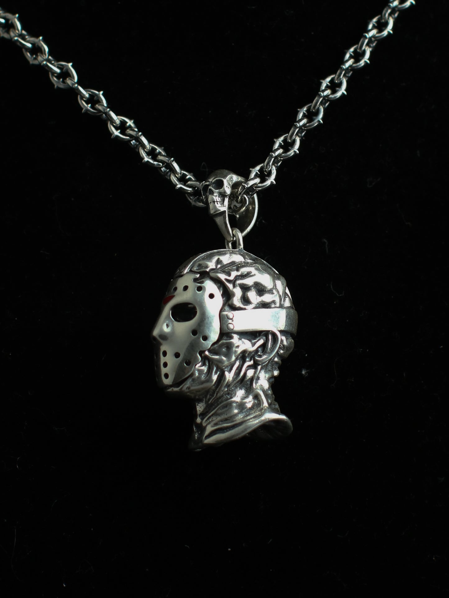 'JASON GOES TO HELL' 925 sterling silver pendant necklace