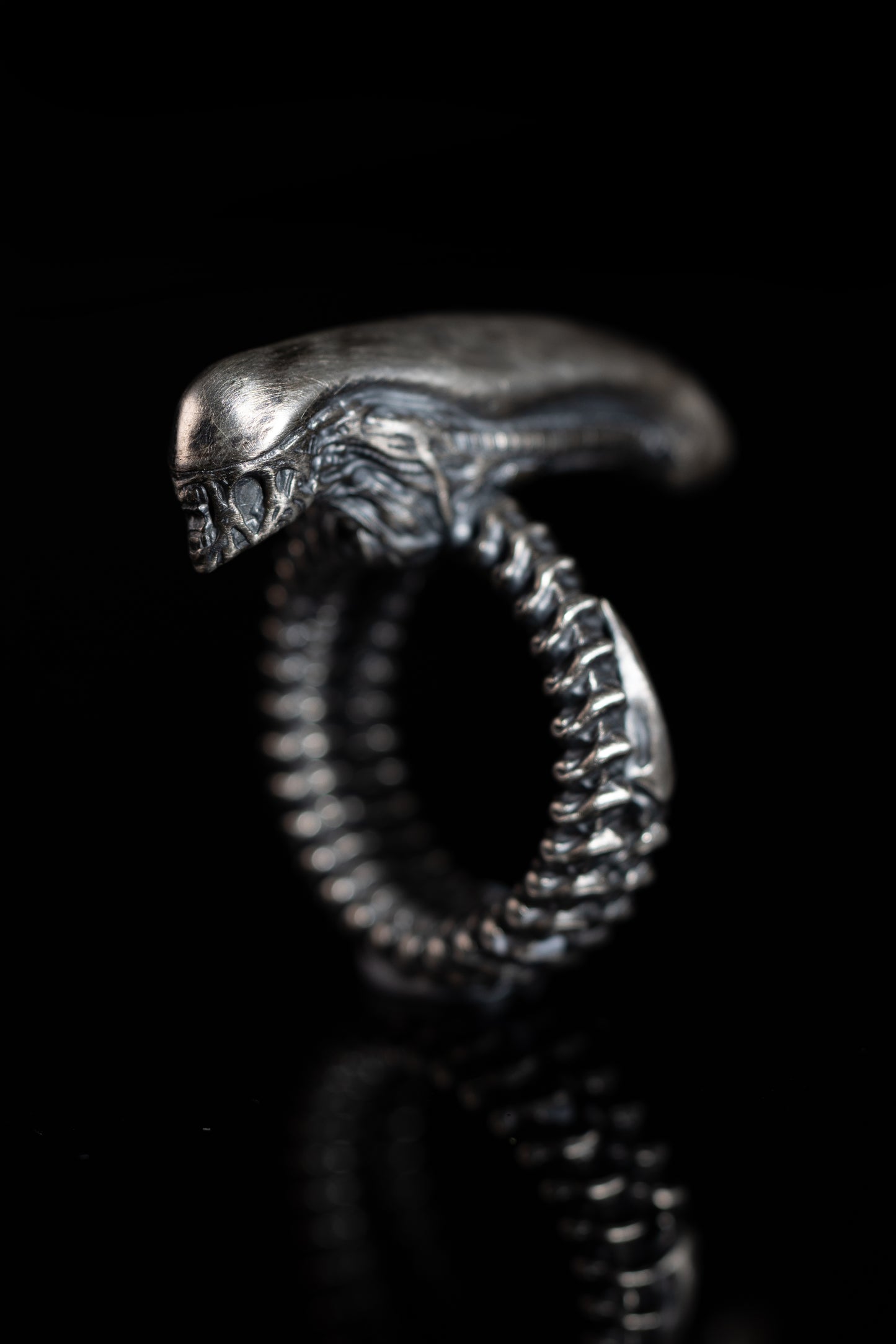 Alien Xenomorph Sterling Silver Ring