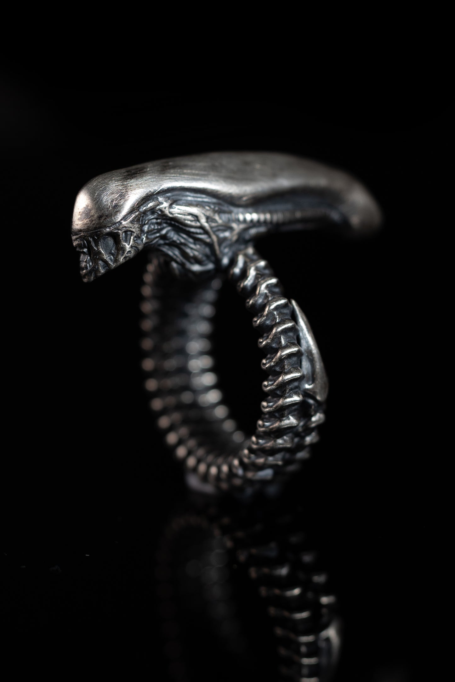 Alien Xenomorph Sterling Silver Ring