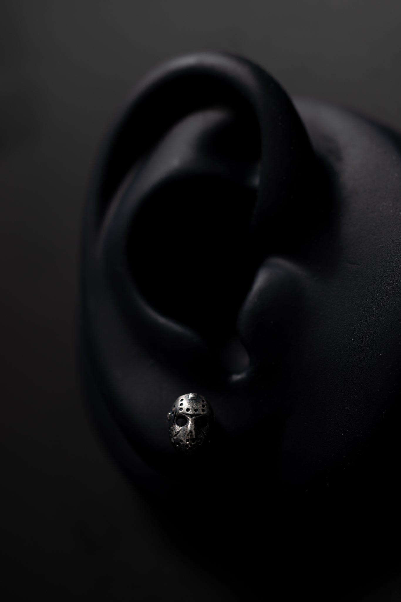 Jason Mask stud earring pair - 925 sterling silver