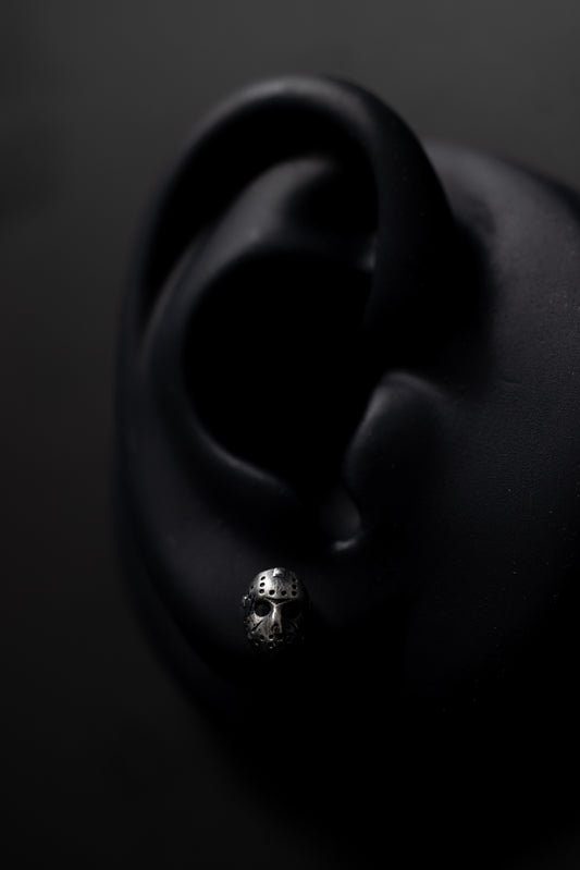 Jason Mask stud earring pair - 925 sterling silver
