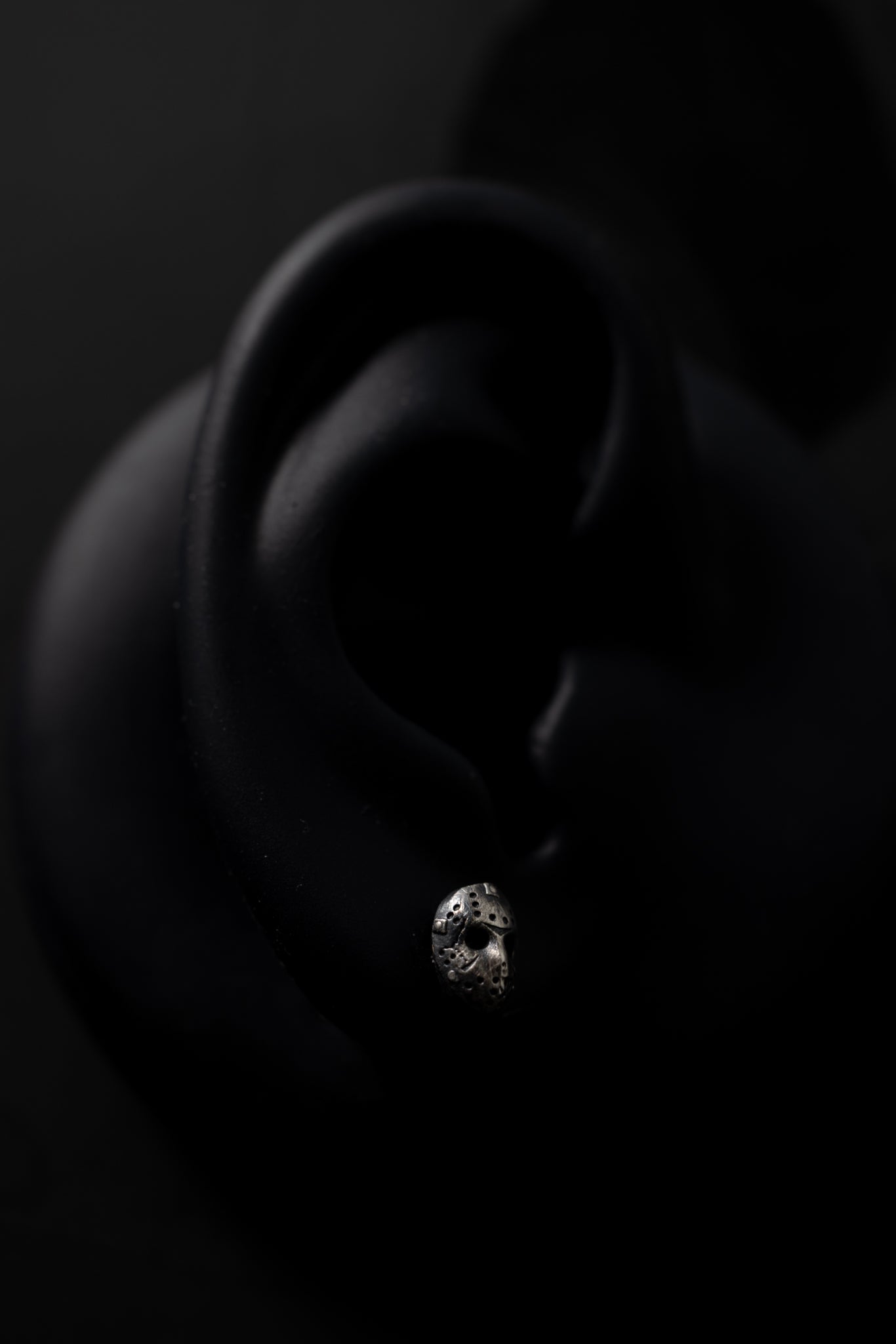 Jason Mask stud earring pair - 925 sterling silver