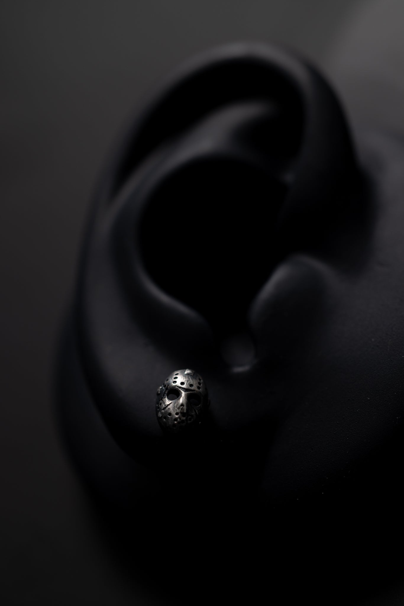 Jason Mask stud earring pair - 925 sterling silver