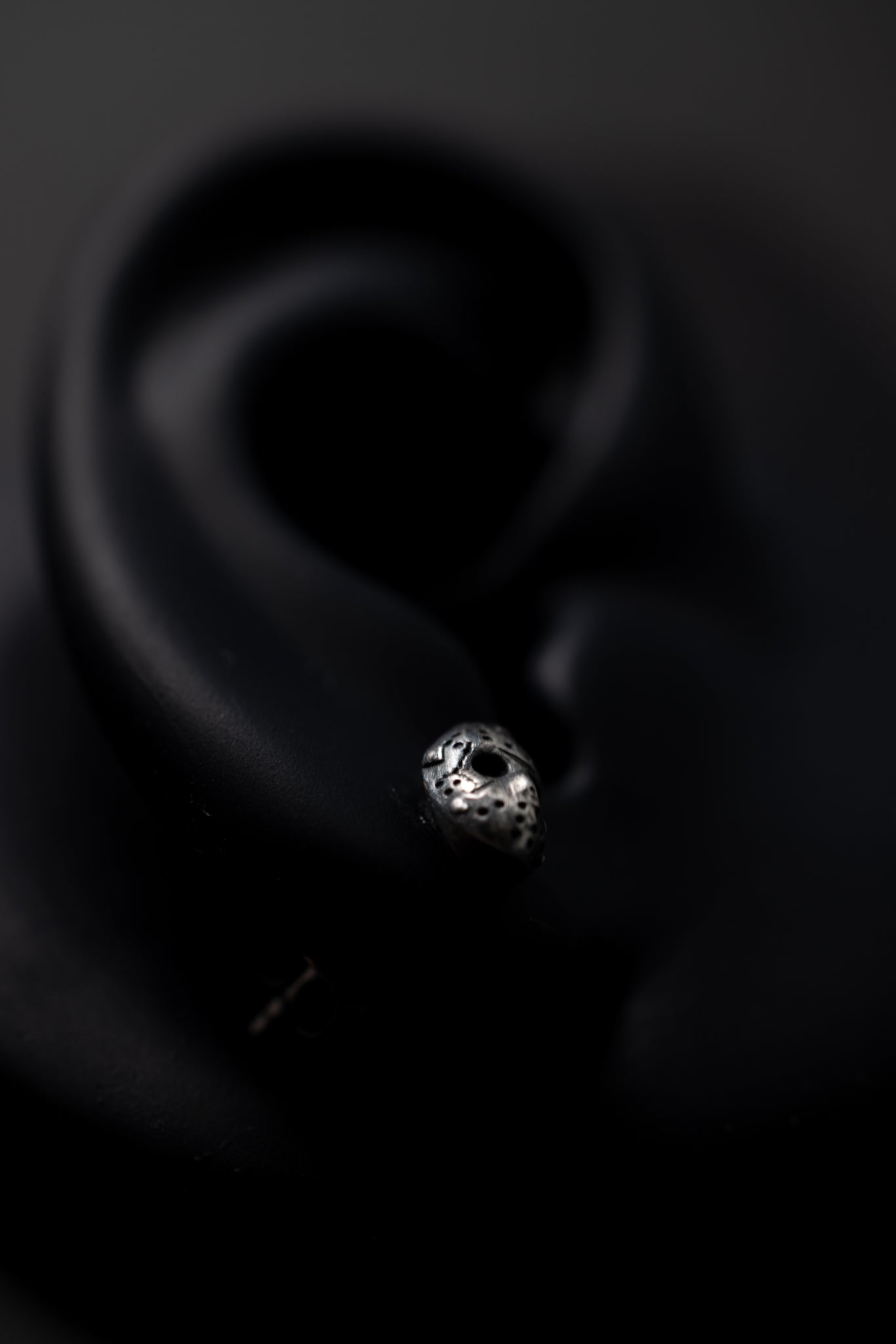 Jason Mask stud earring pair - 925 sterling silver