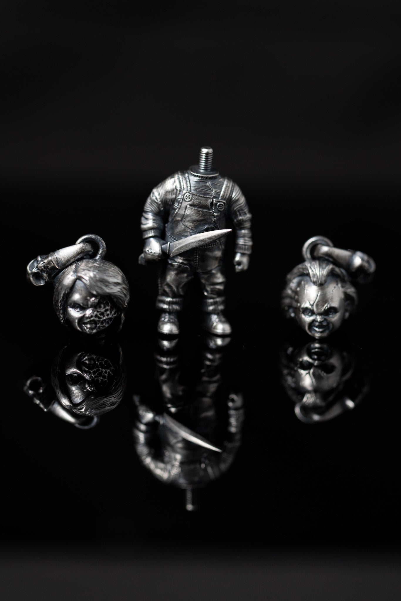 Chucky doll pendant with detachable heads