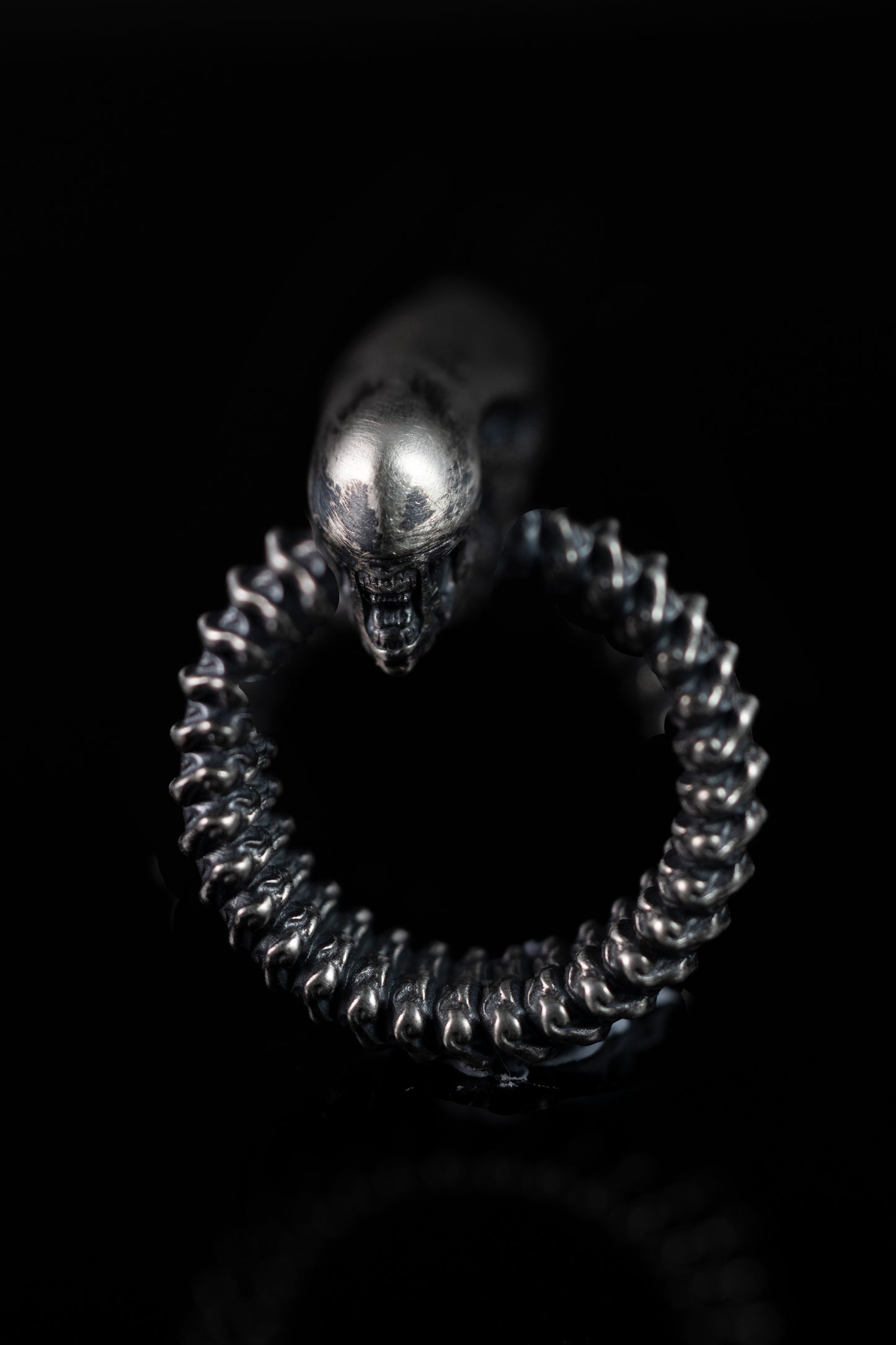 Alien Xenomorph Sterling Silver Ring