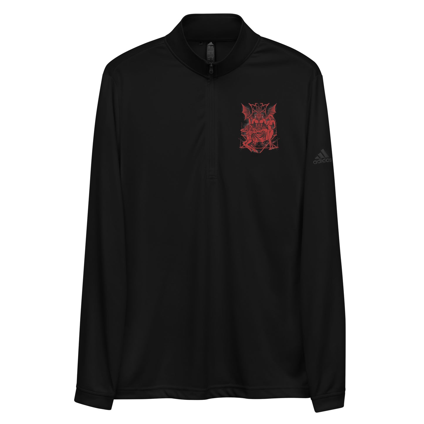 Red baphomet zip pullover