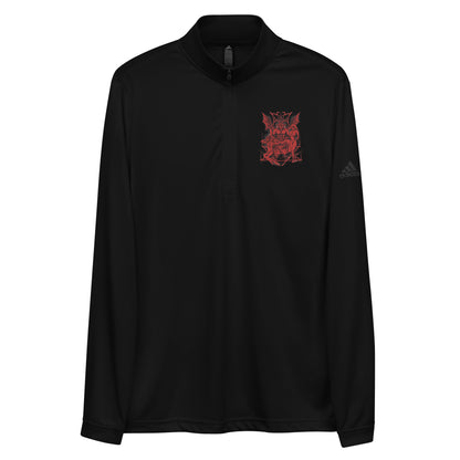 Red baphomet zip pullover