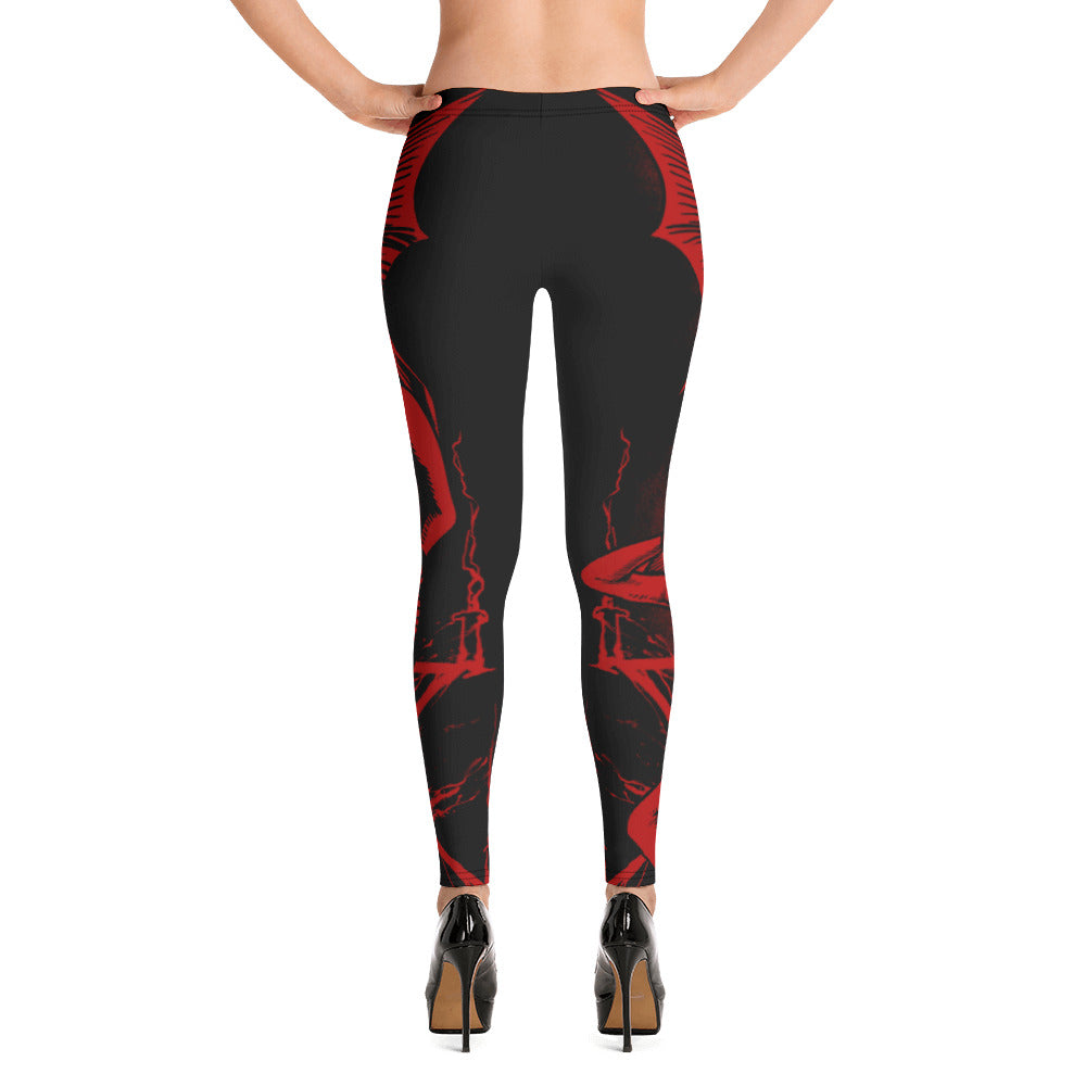 Red baphomet Leggings