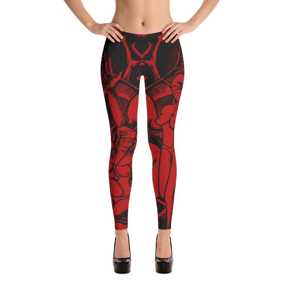 Red baphomet Leggings