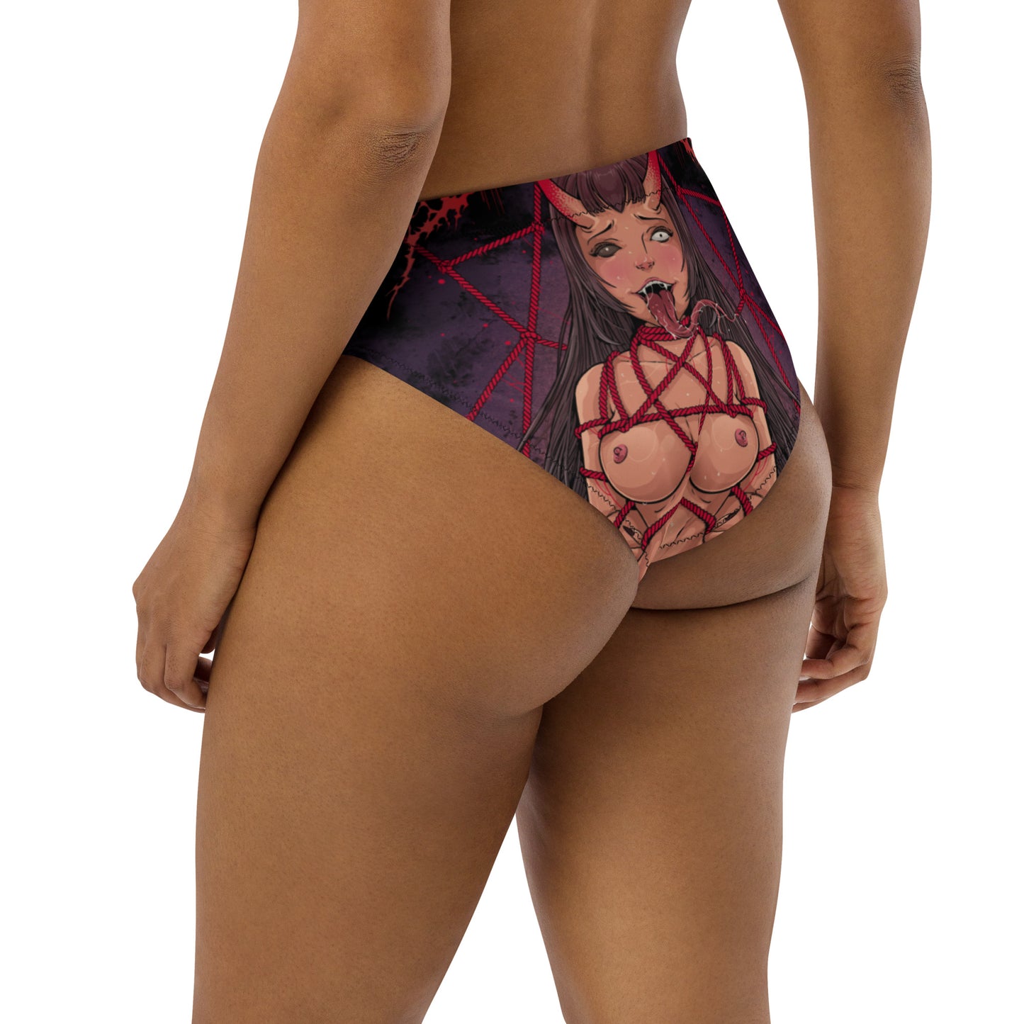 Devilish high-waisted bikini bottom