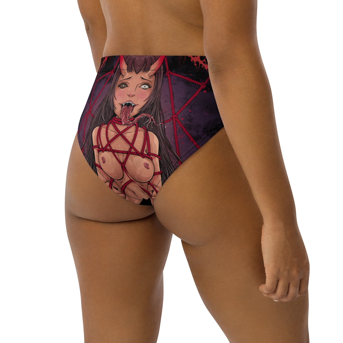 Devilish high-waisted bikini bottom