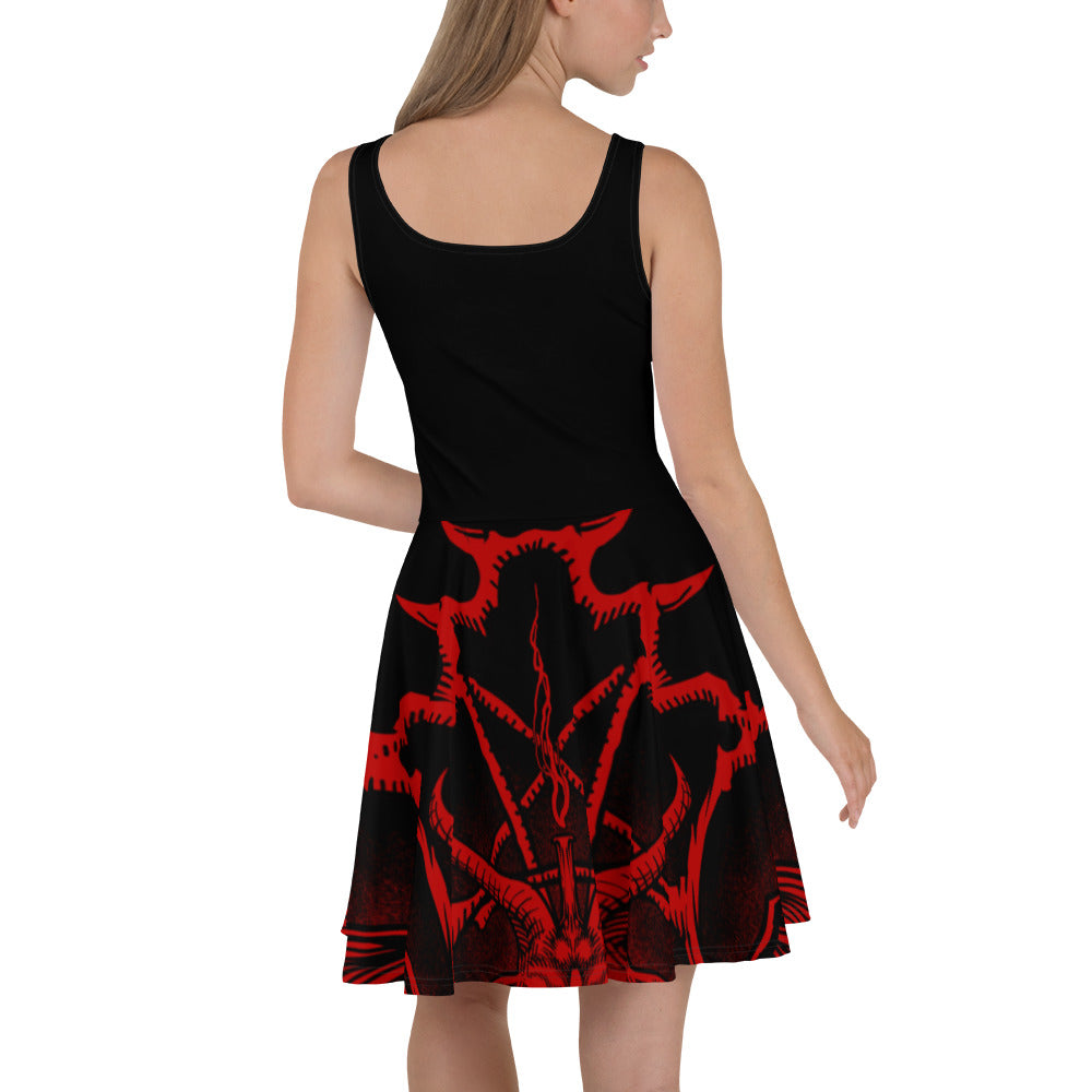 Red baphomet Skater Dress