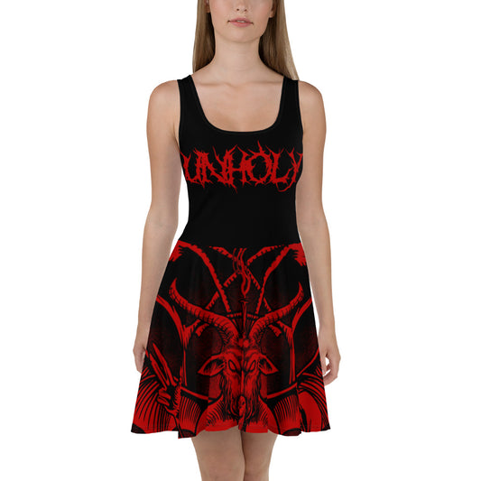 Red baphomet Skater Dress