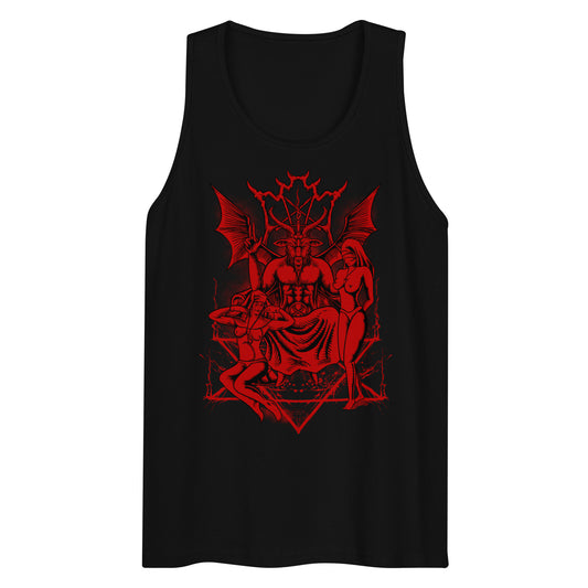 Red baphomet tank top