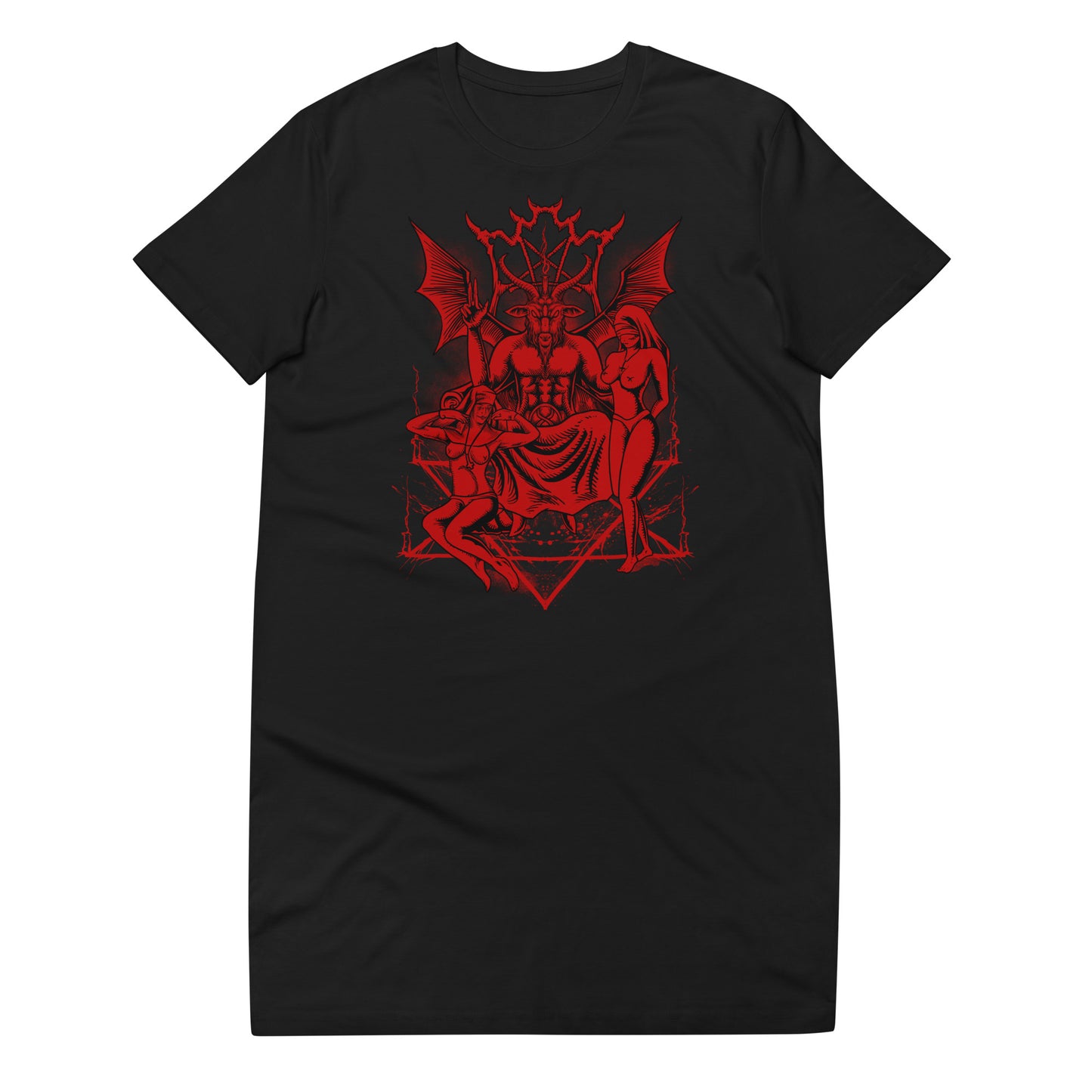 Red baphomet t-shirt dress