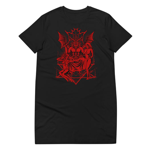 Red baphomet t-shirt dress